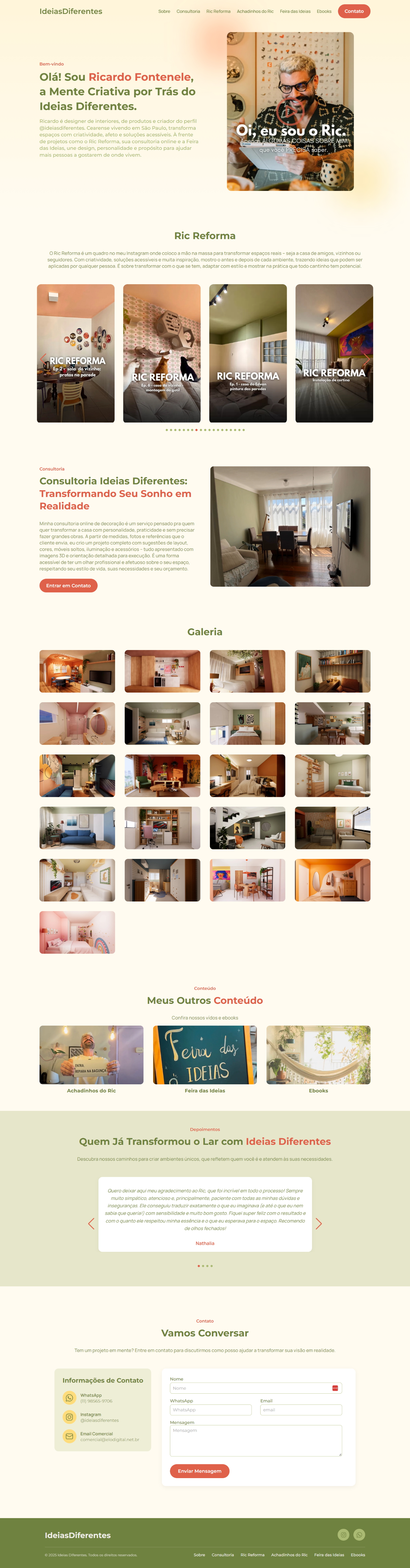 Site completo do Ideias Diferentes